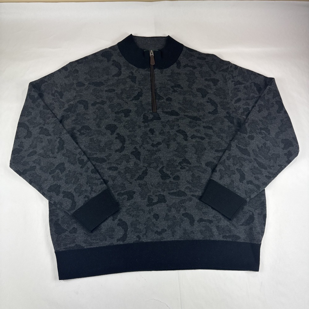 Orvis Merino Wool Pullover Mens XL Black 1/4 Zip Sweatshirt  .Merino wool